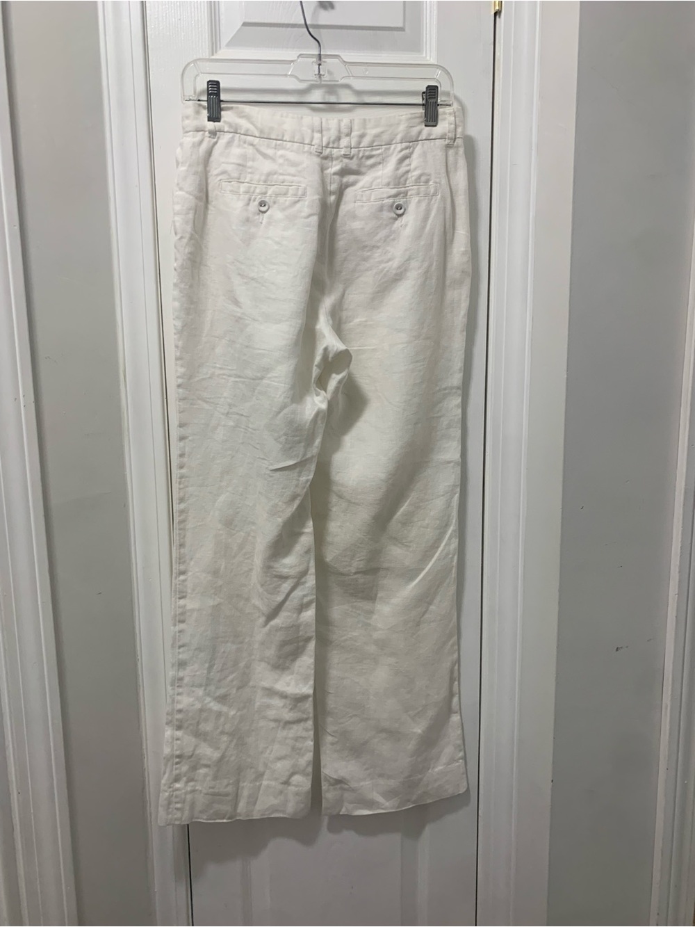Garnet Hill Cream Wide-Leg Linen-Blend Pants - Picture 6 of 6